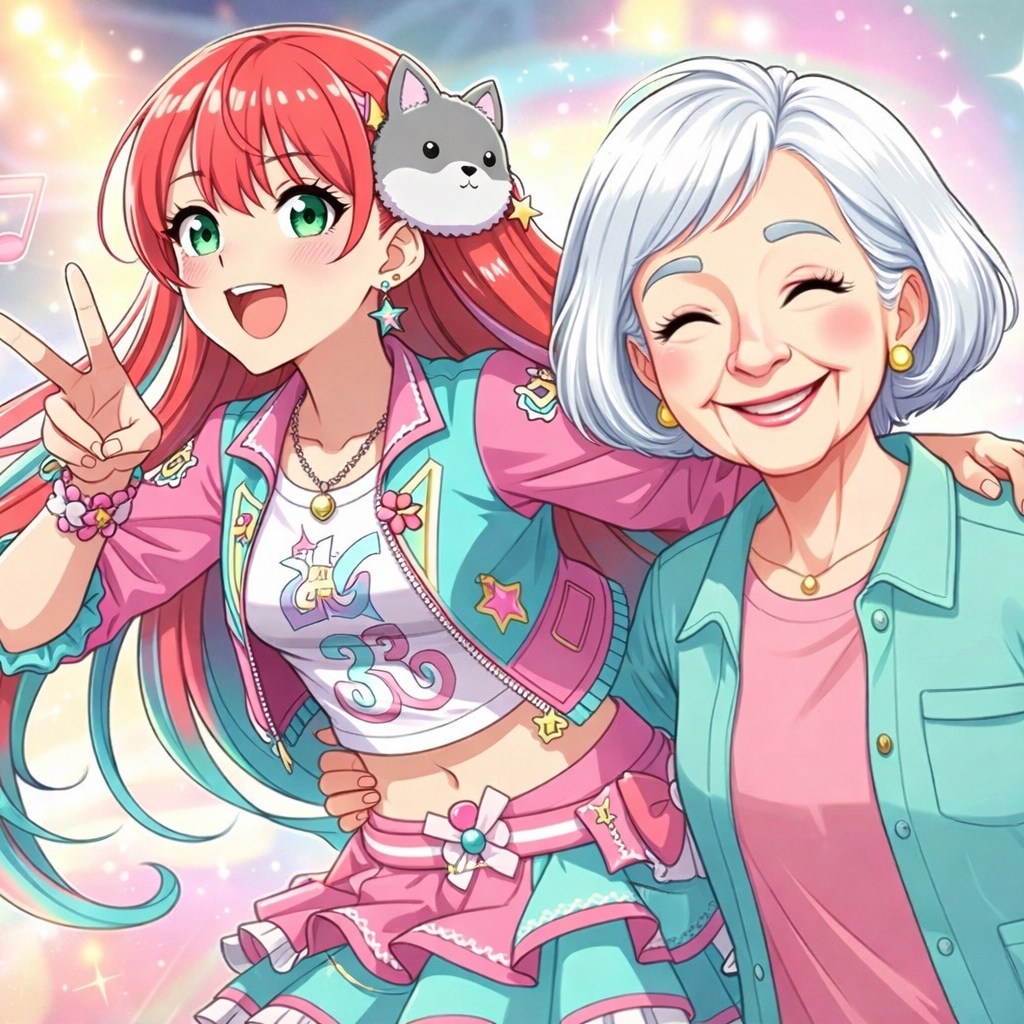 une fille et sa mamie